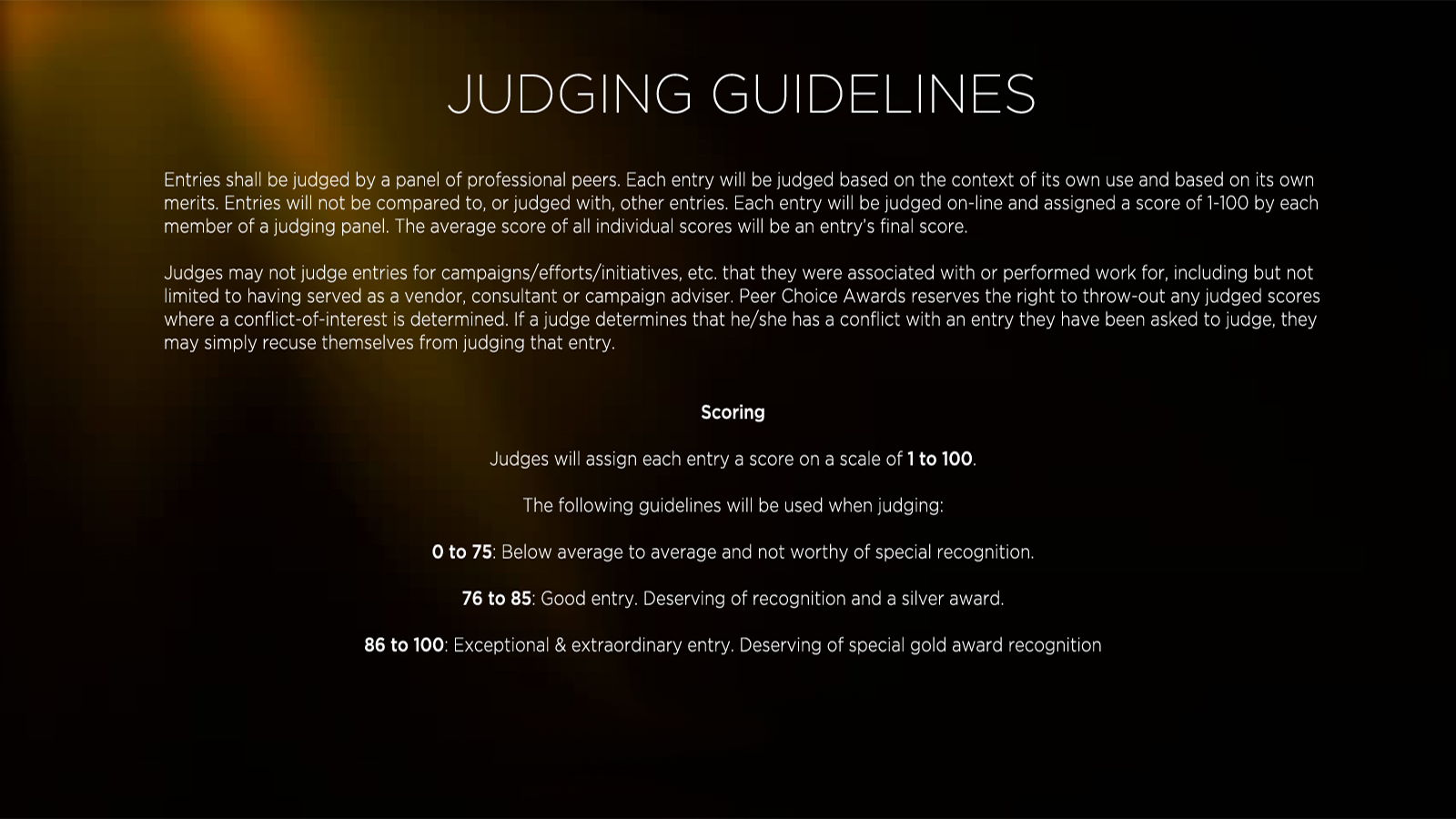JUDGING GUIDELINES